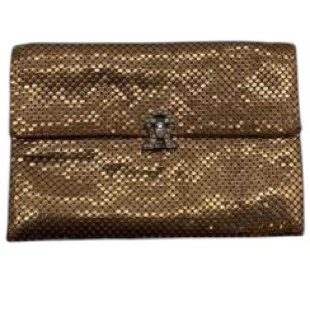 Vintage Mid Century Whiting & Davis Gold Mesh Clutch Bag vgc